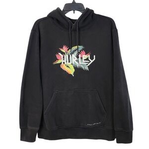 Hurley Paradise City Floral Graphic Pullover Hoodie Mens Medium Surf and‎ Enjoy